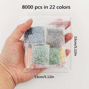 TEMU 8000개 스타일 유리 씨드 비즈 키트, 20가지 색상, 2.5mm 라운드 앤티크 비즈, DIY 쥬얼리 만들기, 팔찌, 귀걸이, 목걸이, 엄마와 친구를 위한 선물 100g 젤리 코어 비즈