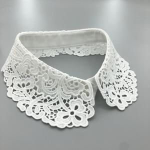 TEMU 검은색과 흰색 레이스 칼라 넥타이 - 43cm/16.9인치 - 니트 원단 - 손세탁 가능 - 폴리에스터 소재 - 여성 패션 액세서리