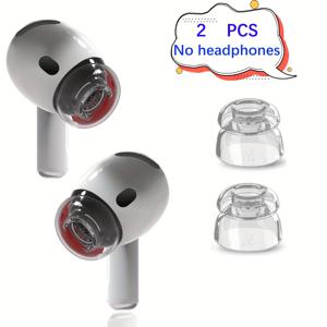 TEMU AirPods 4/3용 2개 세트 소음 감소 교체 이어팁 - 미끄럼 방지 TPE 소프트 커버와 휴대용 보관 케이스, 향상된 사운드 차단 및 액티브 노이즈 캔슬링을 위한 안전한 착용감