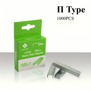 TEMU 1000개 U형 스테플스, 합금 재질, 1.2x12mm, 공기 나일러, 문 나일, 사진 프레임, 목공, 가죽 작업, 공예용 다목적 U형 스테플스