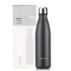 TEMU 1개 WATERSY 17oz/500ml 스테인리스 스틸 물병 - 이중벽 진공 단열 보온병은 찬 음료는 24시간, 뜨거운 음료는 12시간 보온합니다. 누수 방지 보온병, BPA 프리