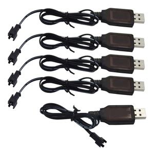 TEMU 5pcs USB 전원 충전기 케이블, 3.7V 500mA 출력 니크드 니MH 배터리 팩, PVC 재질, 미충전, RC 파이프 라인 RC 자동차