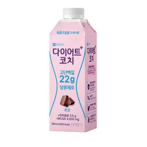 종근당건강 다이어트코치 고단백 당류제로 단백질음료 초코맛 280ml x 18개