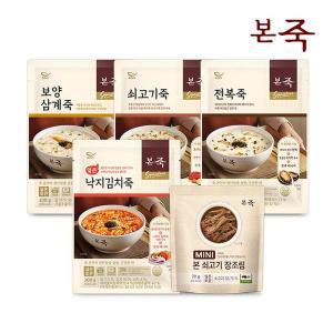 [NS홈쇼핑][본죽] 죽 200g 4팩(전복+쇠고기+삼계+낙지김치)+미니장조림 1팩..[32258214]