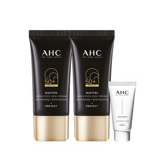 AHC 마스터즈 아쿠아리치 선크림 듀오세트+(GIFT)클렌징폼30ml