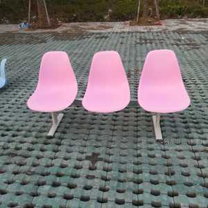 레트로 벤치 플라스틱 제주도 해변가 3인 컬러 의자