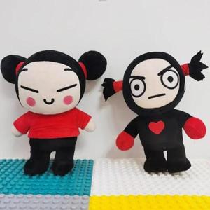 30cm Kawaii Pucca 및 Garu 플러시 장난감 중국 인형 만화 귀여운 부드러운 그림 잠자는 베개 어린이 생일