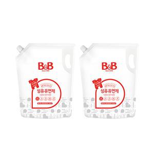 n비앤비 대용량 섬유 유연제 베르가못 리필 1800ml x 2개