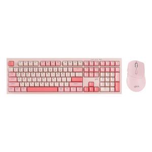 지클릭커 오피스프로 WMK50 사일런스 M 무소음 무선 블루투스 108 키보드 마우스 세트 (Pink)