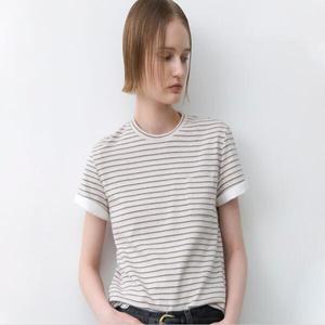 아틀리에나인 (T-6992)STRIPE POCKET SLIM TEE