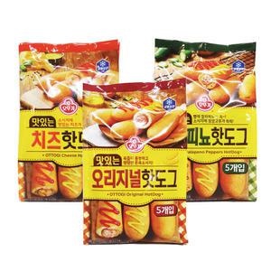 [오뚜기] 맛있는 핫도그(5개입) 400g 오리지널/할라피뇨/치즈 ice (H)