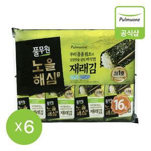 풀무원 노을해심 도시락김 16봉(80g) x 6개