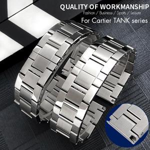 316L 스테인리스 스틸 시계 밴드 까르띠에호환 탱크 솔로 산토스 스트랩 발찌 20.5mm 14mm 16mm 18mm 20mm