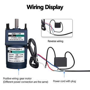 AC 기어 감속기 모터, 정전용량 단상 모터, 고정 속도 소형 모터, 220V, 15W