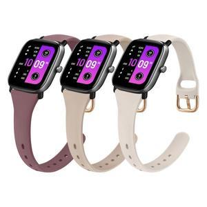 Huami Amazfit GTS 4 3 2 2e 용 슬림 실리콘 시계 스트랩, GTR 42mm Bip S U Lite Pro 미니 밴드,