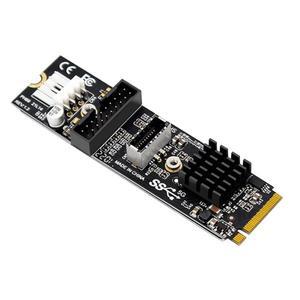 M.2 M 키 PCIe to USB 3.1 전면 확장 어댑터, C 타입 + 19 핀, 20 카드