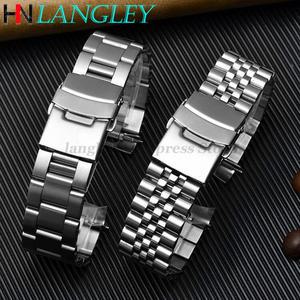 다이버 워치 스테인리스 스틸 시계 밴드 세이코호환 SKX007/009 시리즈용 발찌 액세서리 18mm 19mm 20mm 21