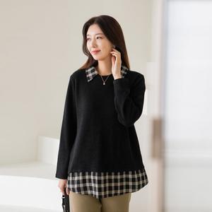 엄마옷 마담4060 틸다체크카라티셔츠 40대50대 -ZTE2410040-