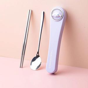 산리오 페이스 수저 케이스세트-시나모롤