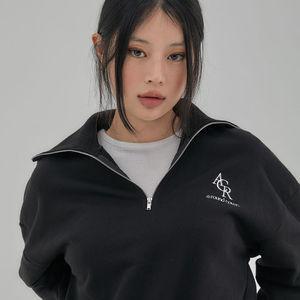 ACR 롱 반집업 크롭 냅핑 스웨트 셔츠 2color