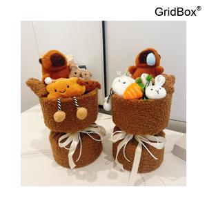 크리스마스 선물용 카피바라 GirdBox 인형꽃다발, 여자친구 친구 선물, 귀여운 곰 인형