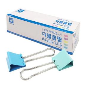 화신 더블클립 특대 2호 더블크립 2개입 60mm 칼라 집게 사무용품 문서 서류 정리