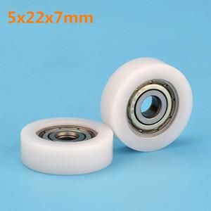 호환 1Pcs 5x22x7mm 베어링 나일론 플라스틱 휠 플랫 소형 풀리 POM 하드