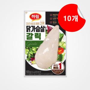 [하림] 닭가슴살 갈릭맛, 100g, 10개