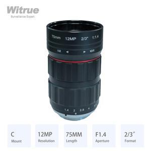 Witrue HD 4K 렌즈 12MP C 마운트 75MM 조리개 F1.4 포맷 2 3 