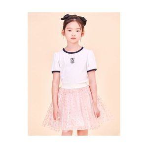 빈폴 키즈 BEANPOLE KIDS 여아 폴리 골지소재 반팔 티셔츠 화이트 BI4442G011 506869