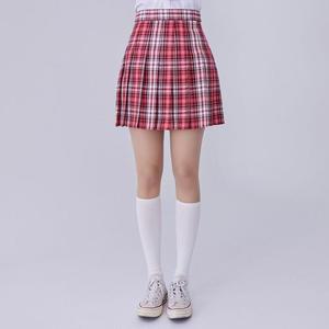 [MEJNNO74_52GW]레드화이트체크 (전체치마) 교복 학