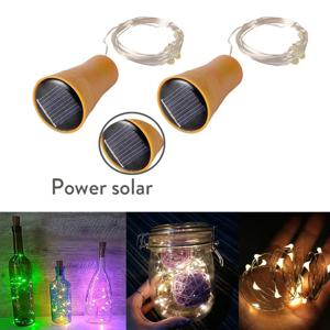 태양 10LED 15LED 20LED 와인 병 조명 코르크 모양 요정 조명 갈 랜드 크리스마스 빛 구리 와이어 홈 룸 장식 램프