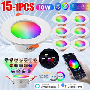 스마트 LED 다운라이트 LED 천장 매립형 다운 라이트, 디밍 가능한 스폿 램프, 10W RGB, CW, WW 변경 가능 LED 다운라이트, 10-1 개