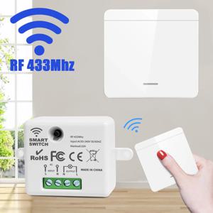무선 조명 벽 스위치 RF 433Mhz 원격 제어 1/2/3Gang 인터럽터 스마트 조명 스위치 램프 LED 10A 110V 220V