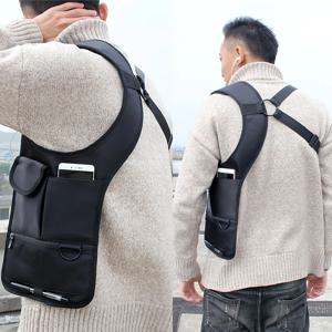 1pc Anti-Pry Organizer 숨겨진 겨드랑이 가방 검사기 가죽 케이스 태블릿 카드 홀더 지갑 남성용 가슴 가방 숄더 백