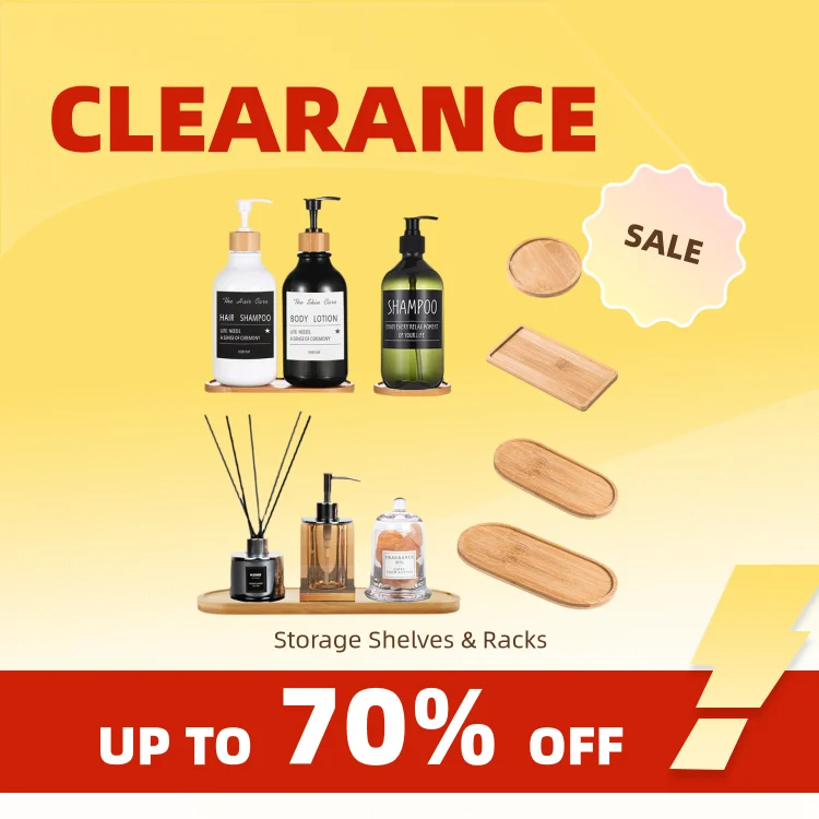 Clearance_Wooden 비누 디스펜서 트레이 세면대 수조 병 주최자 홀더 라운드 스퀘어 양초 Ba 용 보석 보관함