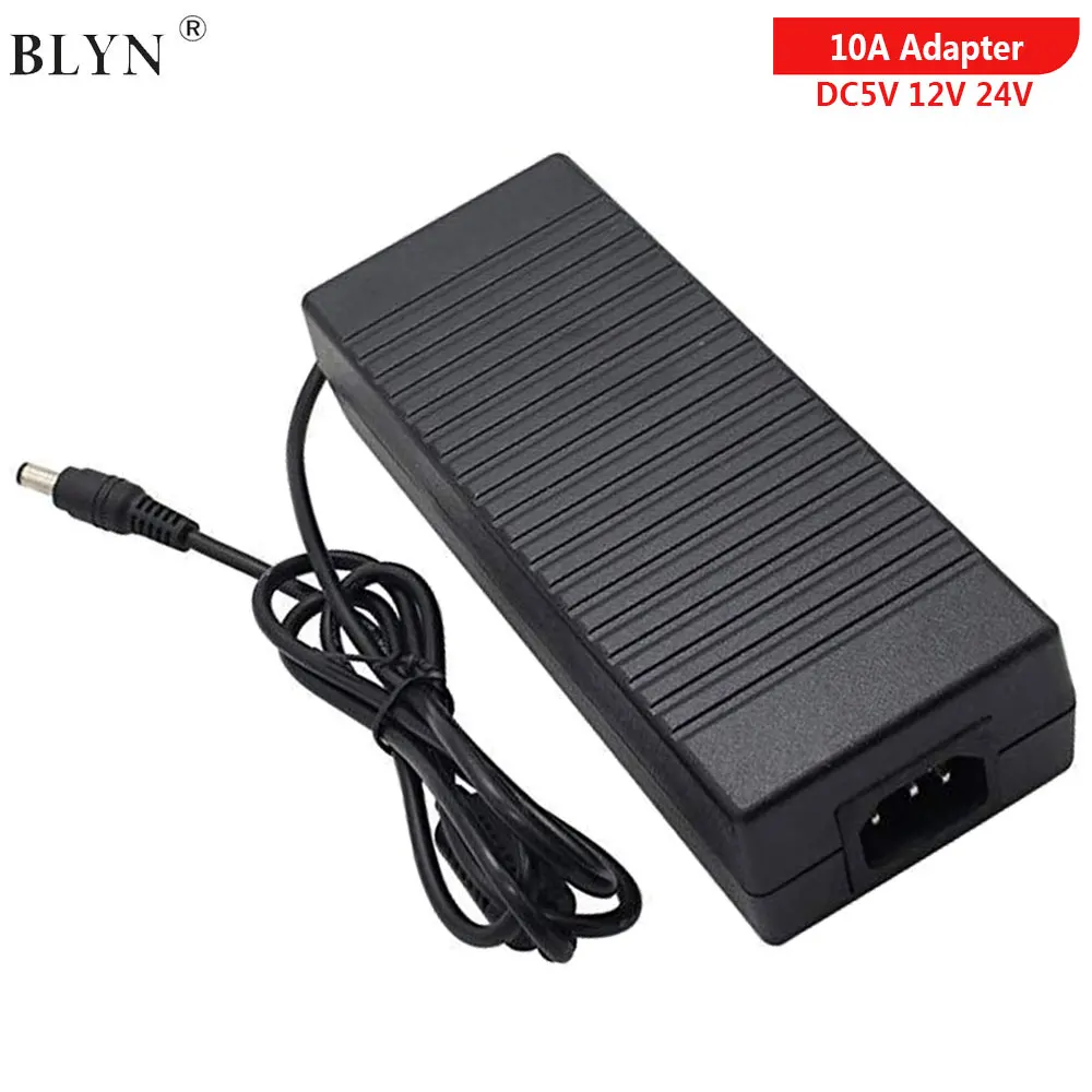 AC100-240V DC12V 10A 전원 공급 장치 어댑터 변환기 DC5V DC24V PSU 변압기 LED 스트립 DVR CCTV 용 5.5x2.1mm DC 잭