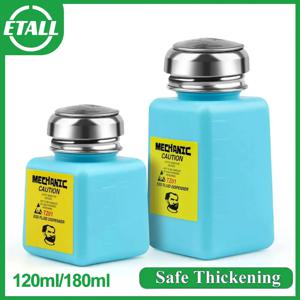 MECHANIC 180ml 금속 캡 액체 알코올 병 프레스 펌핑 ESD 유체 디스펜서 PCB 마더 보드 청소용 플라스틱 용기