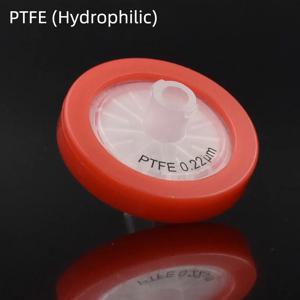 25pcs 실험실 13mm/25mm PTFE Luer Millipore 주사기 필터 0.22/0.45/1.2um 멤브레인이있는 친수성 바늘 필터