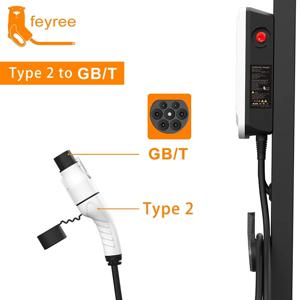 Feyree EV 충전기 어댑터 유형 2 IEC 62196-2-GB/T 변환기 중국 표준 전기 자동차 충전 EV 커넥터 16A 32A