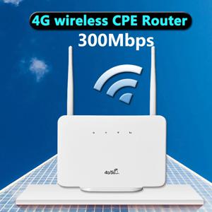 EUPlug 4G 무선 WiFi 라우터 300Mbps 4G LTE CPE 라우터 모뎀 RJ45 LAN WAN Sim 카드 슬롯이있는 외부 안테나 무선 핫스팟