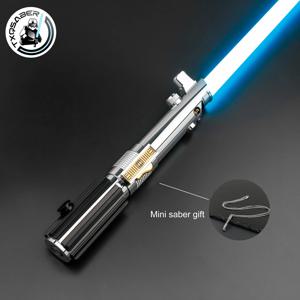 TXQSABER Anakin Lightsaber 5-4 별 Proffie 레이저 픽셀 보드 RGB 부드러운 스윙 금속 힐트(LED 스트립 블레이드 포함) SDCard Skywalker