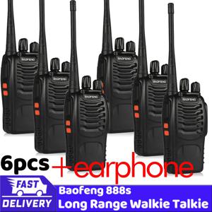 6pcs MERODITH 워키 토키 전문 888S 양방향 라디오 장거리 무선 세트 라디오 uhf 커뮤니케이터 400-470MHz 16CH 라디오