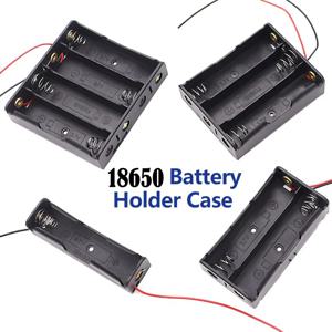 3개 18650 배터리 홀더 박스 1 슬롯 3.7V 배터리 보관 케이스 1/2/3/4 셀 플라스틱 컨테이너 연결선 포함 블랙 레드