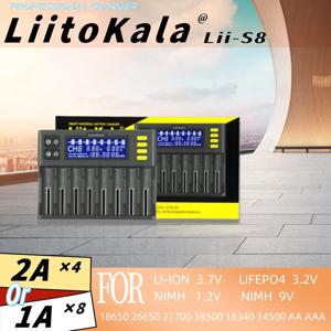 LiitoKala Lii-S8 Lii-S12 LCD 배터리 충전기, 리튬 이온 LiFePO4 Ni-MH Ni-Cd 9V 21700 20700 26650 18350 18650 RCR123 18700