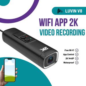 오토바이 카메라 대시 캠 모토 Dvr 1440P 비디오 레코더 WiFi App 오토바이 Luvin V8 용 방수 2K 녹화 야간 투시경