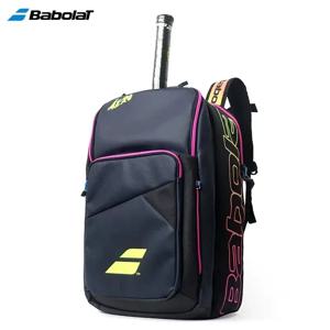 2024 Babolat Pure Aero Rafa 테니스 배낭 대용량 스포츠 가방은 여성용 남성용 테니스 배드민턴 라켓 최대 2 개를 보유합니다.