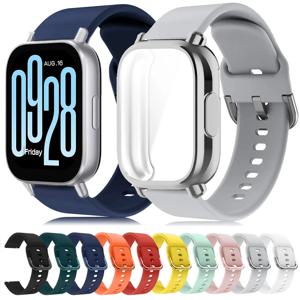 Xiaomi Redmi Watch 5 액티브/5 라이트 풀 커버 스크린 TPU 소프트 쉘 및 통기성 스포츠 밴드용 보호 케이스 + 실리콘 스트랩