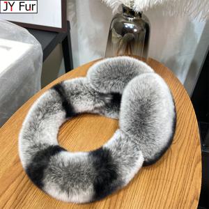 여성용 귀마개 겨울 EarWarmers 부드럽고 따뜻한 케이블 추운 날씨를위한 모피 리얼 렉스 토끼 귀 커버