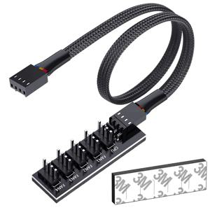 1 ~ 5 웨이 PWM 팬 허브 PC CPU 냉각 4 핀/3 핀 팬 전원 케이블 허브 분배기 어댑터 데스크탑 컴퓨터 쿨러 케이스 팬